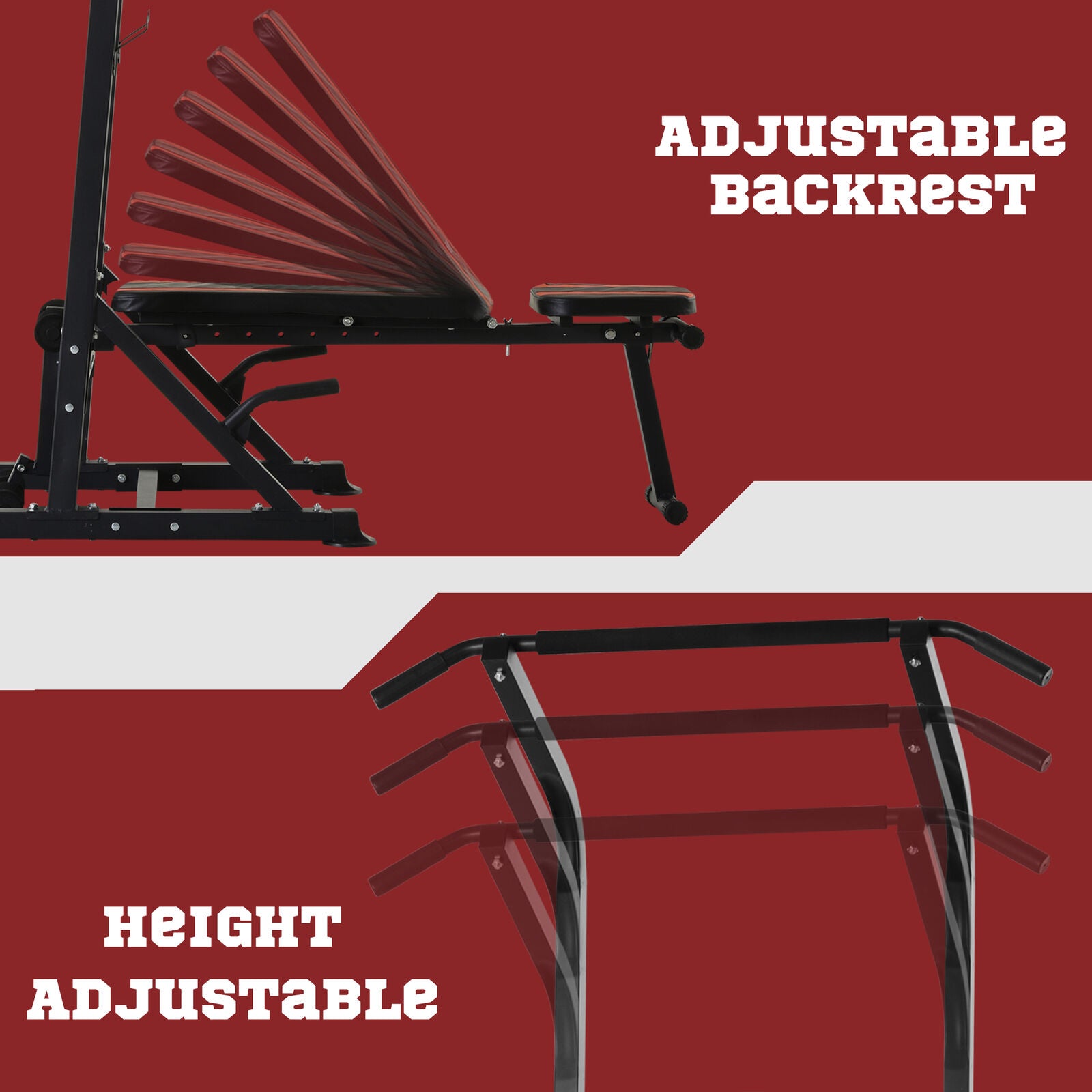 Power Tower Weight Bench Dip Stands Multifunction Pull-Ups Home Gym Fitness